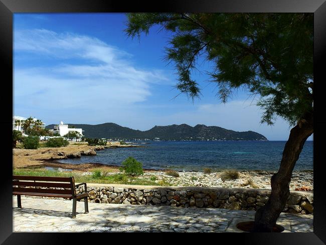 a View at Cala Bona Majorca  Framed Print by Les Schofield