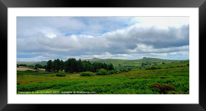 Dartmoor Tors Framed Mounted Print by Les Schofield