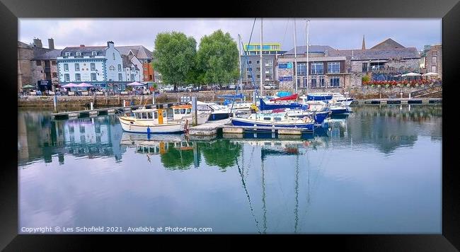 Plymouth Harbour  Framed Print by Les Schofield