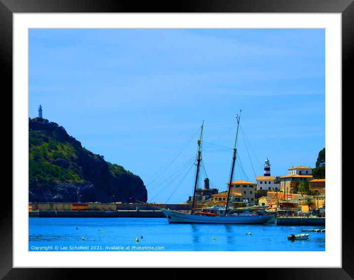 Port Soller  Majorca Framed Mounted Print by Les Schofield