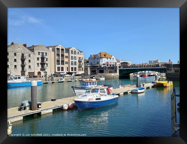Weymouth Harbour Framed Print by Les Schofield
