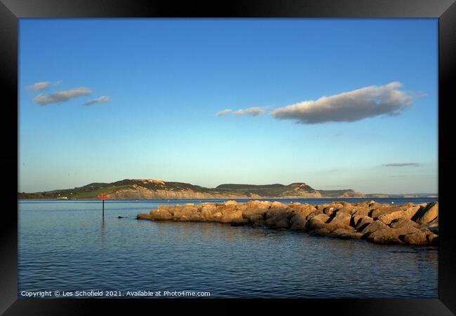 Lyme Bay Framed Print by Les Schofield