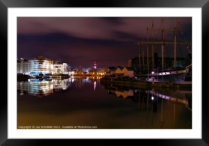 SS Great Britain and Bristol City Framed Mounted Print by Les Schofield
