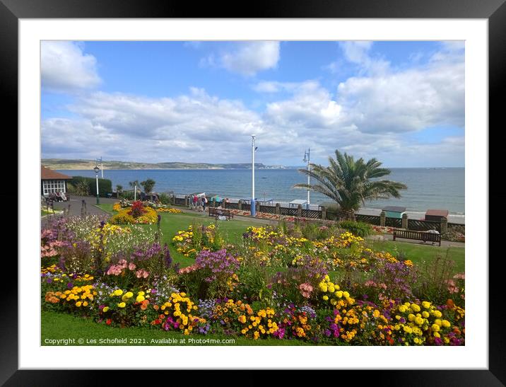 Greenhill Gardens Weymouth Framed Mounted Print by Les Schofield