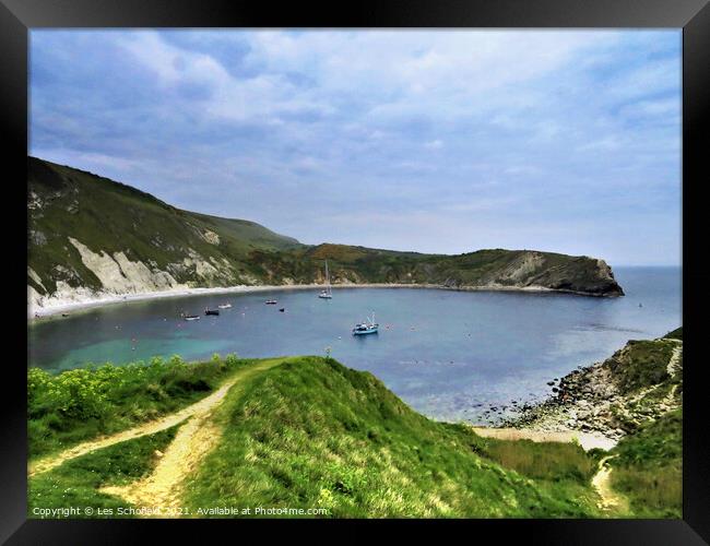 Lulworth Cove  Dorset Framed Print by Les Schofield