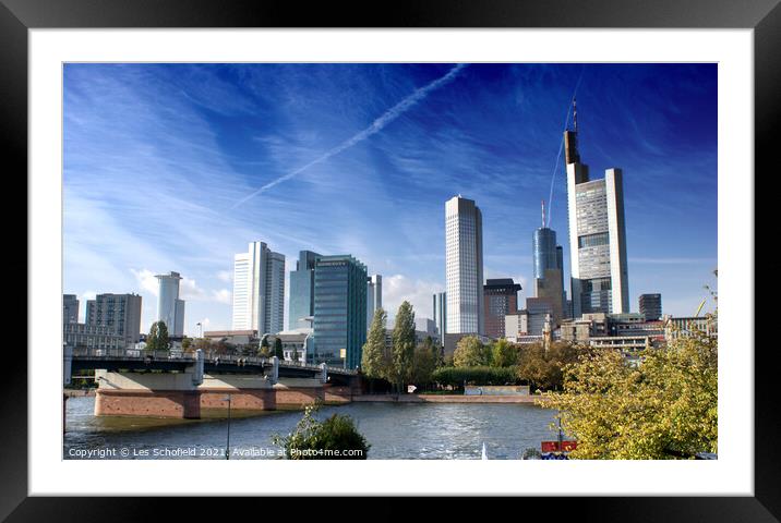 Frankfurt City Germany Framed Mounted Print by Les Schofield