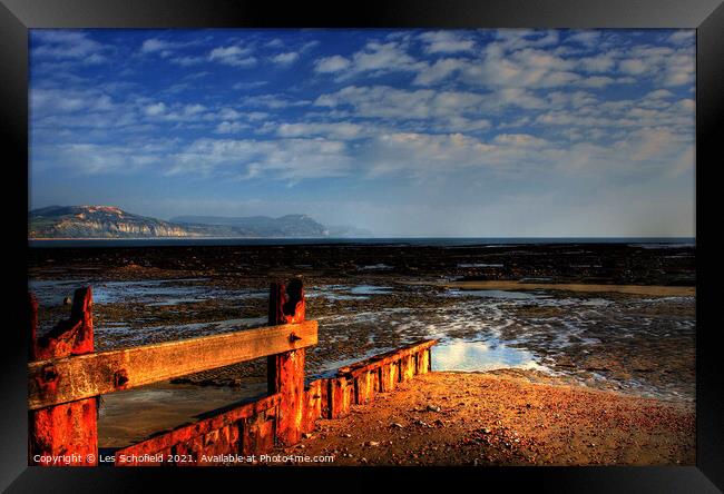 Majestic Jurassic Coastline Framed Print by Les Schofield