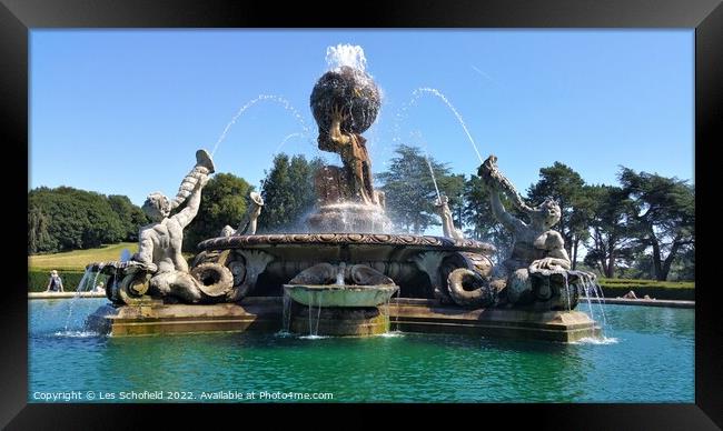 Castle Howard Fountain Framed Print by Les Schofield