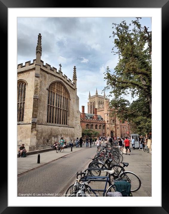 St Johns Chapel. Cambridge  Framed Mounted Print by Les Schofield