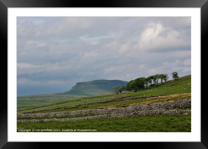 Pen-y-Ghent,  Framed Mounted Print by Les Schofield