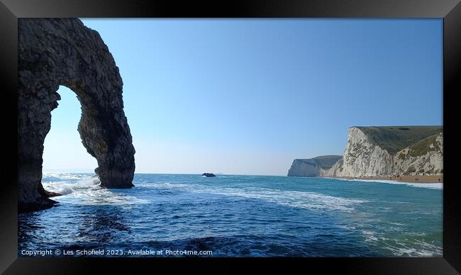 Majestic Durdle Door Framed Print by Les Schofield