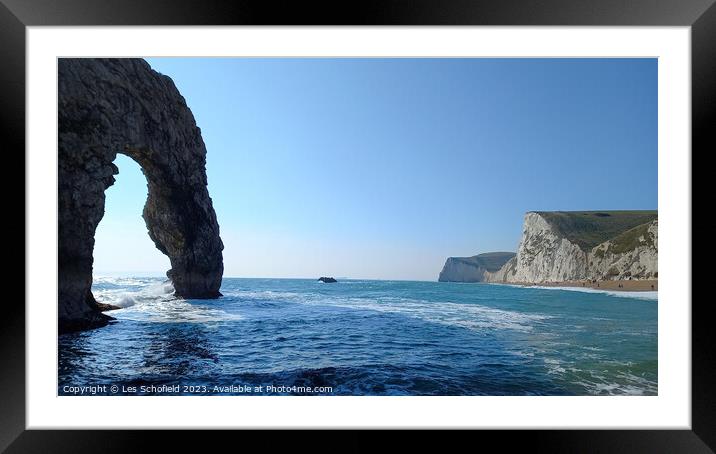 Majestic Durdle Door Framed Mounted Print by Les Schofield