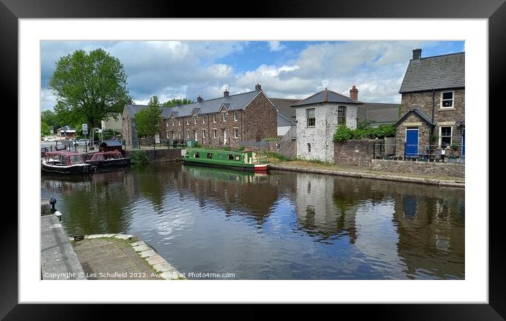 Brecon canal basin  Framed Mounted Print by Les Schofield