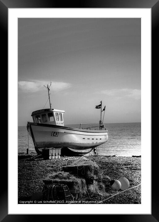 Coastal Serenity Framed Mounted Print by Les Schofield