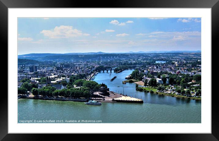 Majestic View of Koblenz Framed Mounted Print by Les Schofield