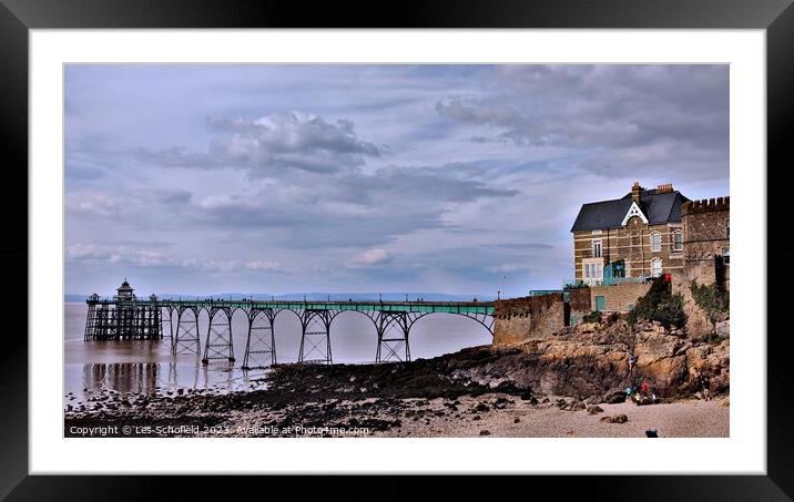 Majestic Clevedon Pier Framed Mounted Print by Les Schofield
