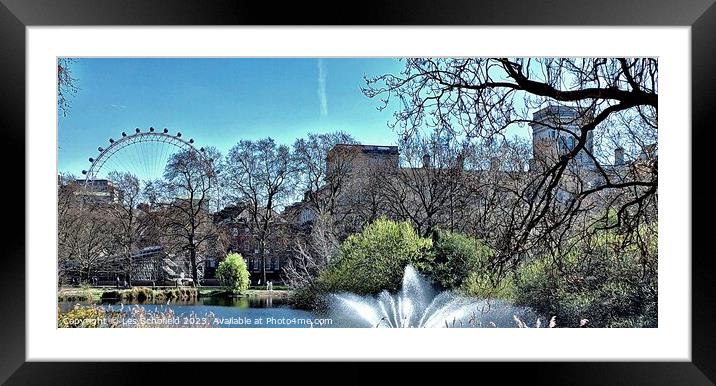 Tranquil Oasis in the Heart of London Framed Mounted Print by Les Schofield