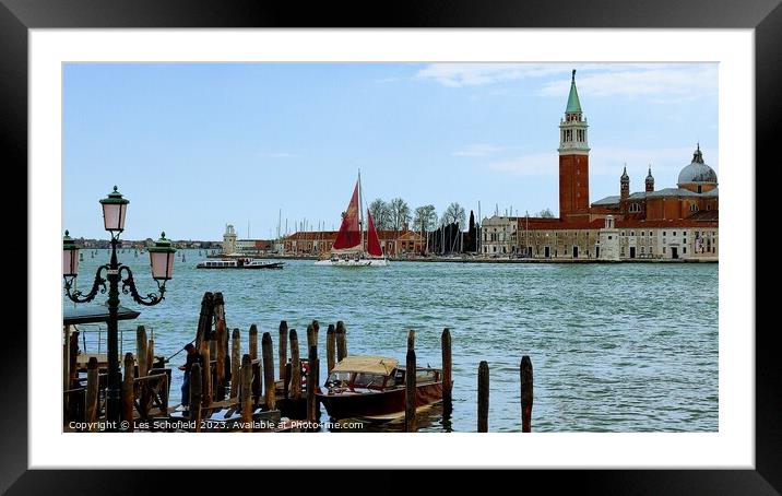 Majestic Venice Island Landscape Framed Mounted Print by Les Schofield