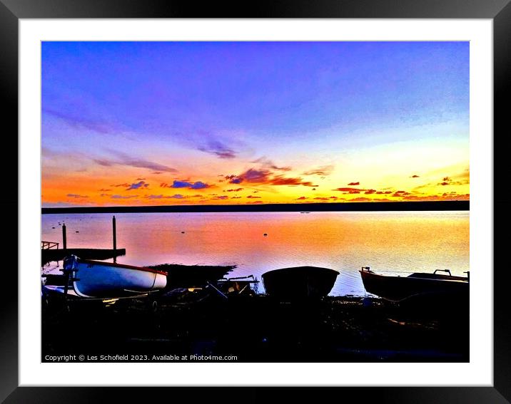 Serenity at Dusk Framed Mounted Print by Les Schofield