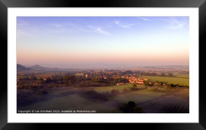 Sunrise at Ham hill Somerset Framed Mounted Print by Les Schofield
