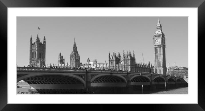 Westminster and Big Ben  Framed Mounted Print by Les Schofield