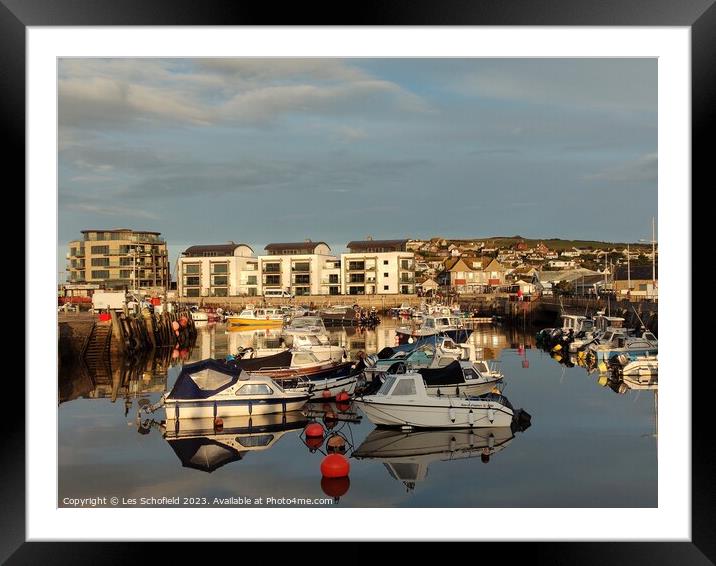 Sunrise at westbay Framed Mounted Print by Les Schofield