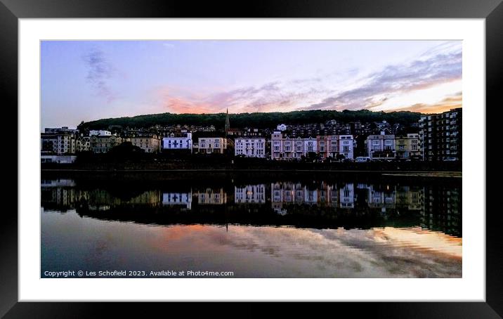 Sunrise reflection  Framed Mounted Print by Les Schofield