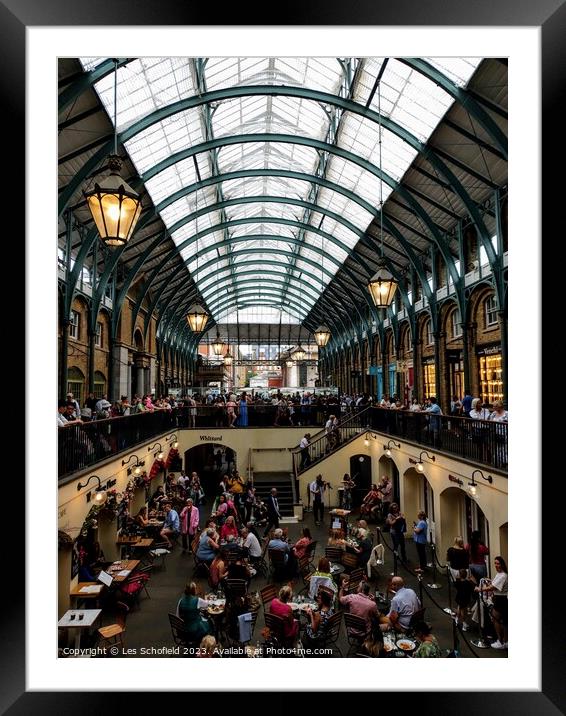 Covent garden London  Framed Mounted Print by Les Schofield