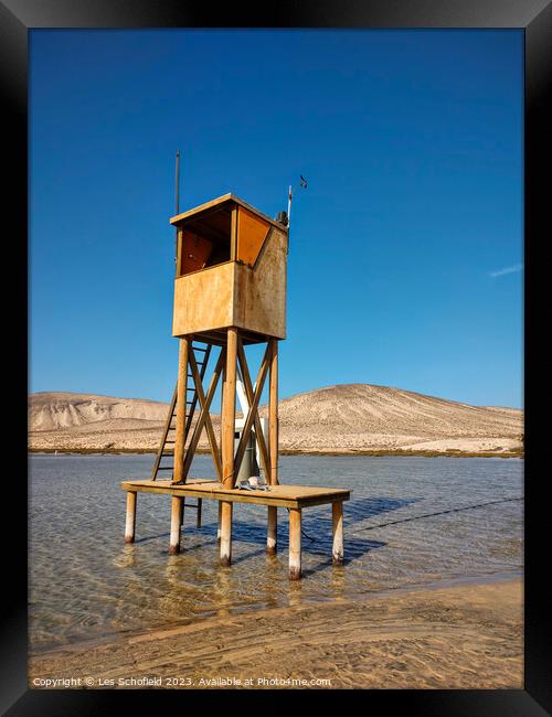 Baywatch La Playa de la Barca  Framed Print by Les Schofield