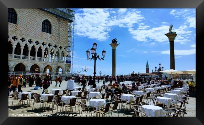 Saint marks square Venice  Framed Print by Les Schofield