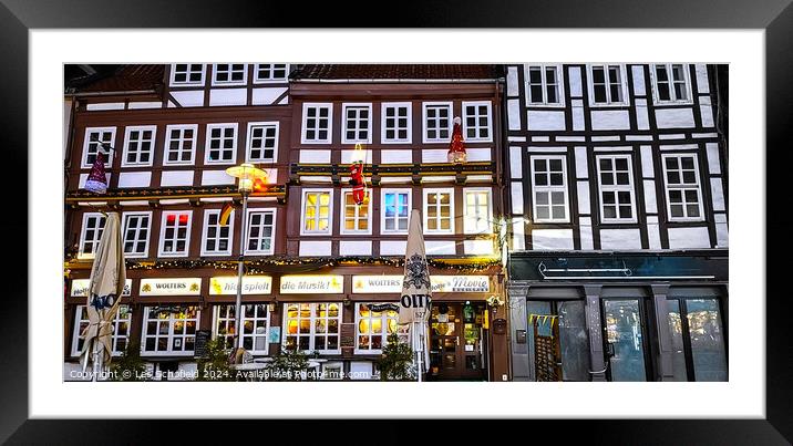 Colourful Germany street Framed Mounted Print by Les Schofield