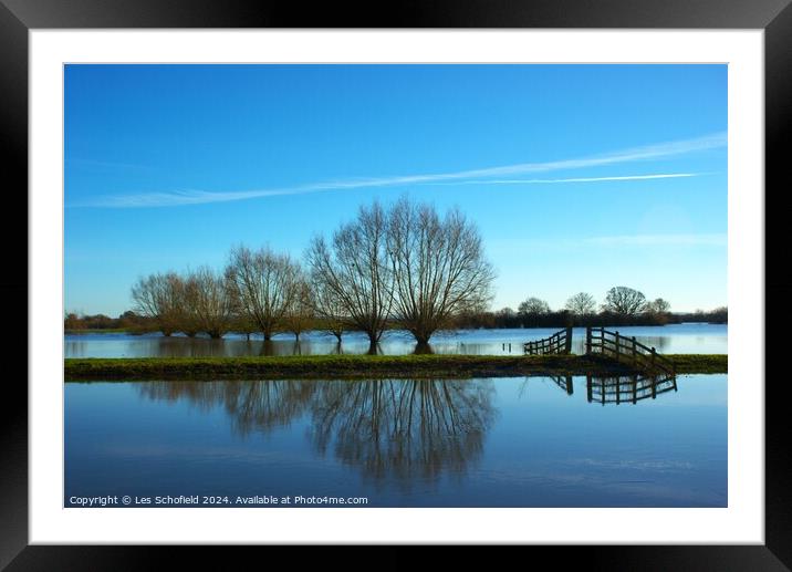 Reflection Framed Mounted Print by Les Schofield