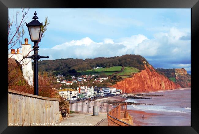 Sidmouth View Devon Framed Print by Les Schofield
