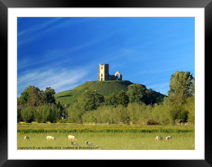 Burrow Mump Framed Mounted Print by Les Schofield