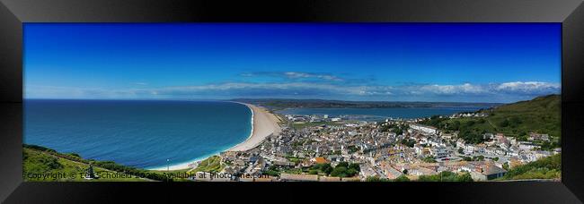 Chesil Beach Landscape  Framed Print by Les Schofield