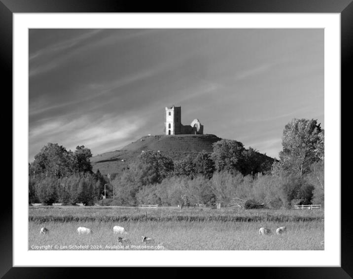 Burrow Mump Somerset Framed Mounted Print by Les Schofield