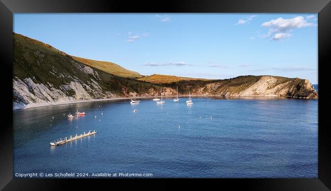 Lulworth cove  Framed Print by Les Schofield