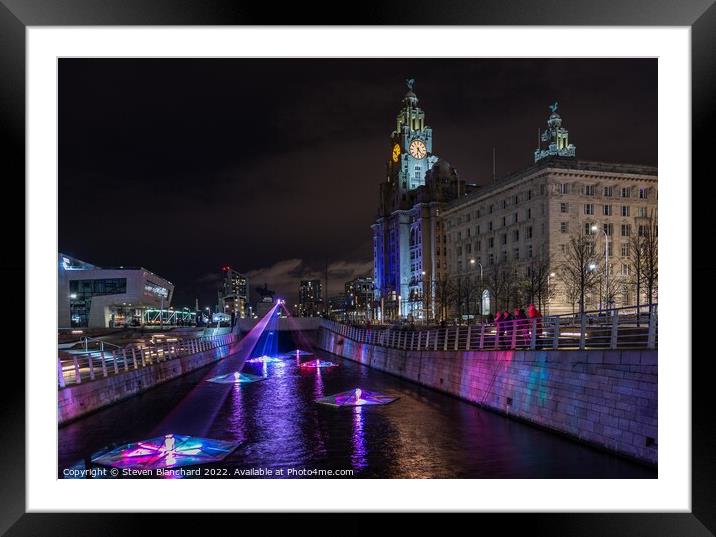 River of light liverpool  Framed Mounted Print by Steven Blanchard