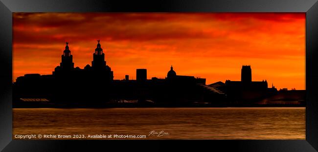 Liverpool Silhouette  Framed Print by Richie Brown