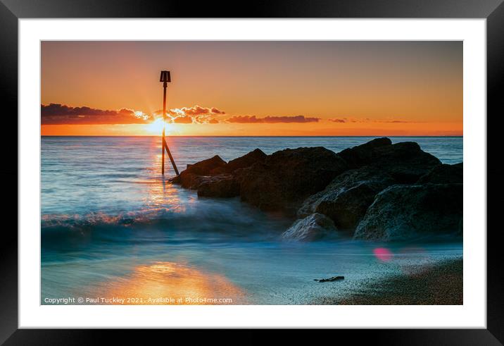 West Bay Sunset Framed Mounted Print by Paul Tuckley