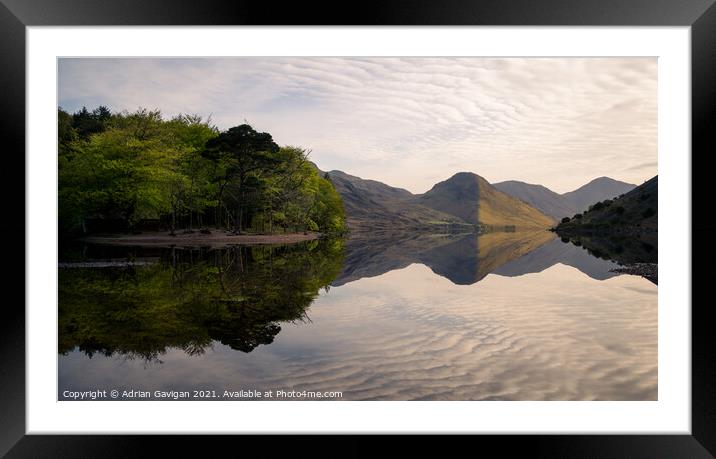 Wast Water Sunrise Reflections Framed Mounted Print by Adrian Gavigan