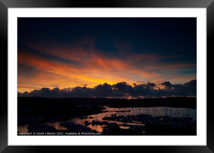 Penryn Sunrise Framed Mounted Print by David J Blanks