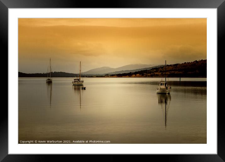 Calm Waters in Tasmania Framed Mounted Print by Kevin Warburton