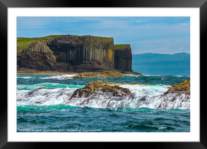 Fingals Cave in Scotland Framed Mounted Print by Kevin Warburton