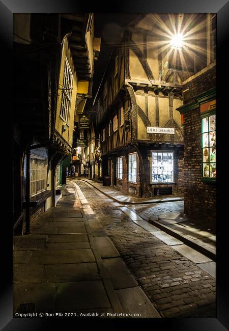 The Timeless Charm of York's Shambles Framed Print by Ron Ella