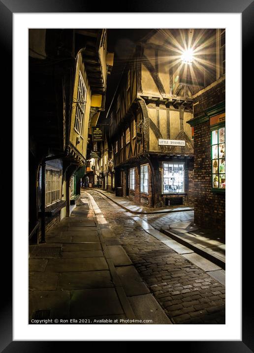 The Timeless Charm of York's Shambles Framed Mounted Print by Ron Ella