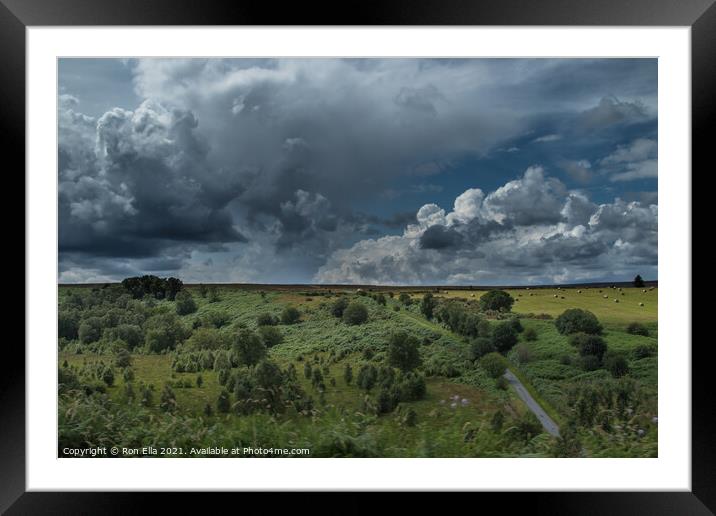 Stormy Roman Road Through Yorkshire Moors Framed Mounted Print by Ron Ella