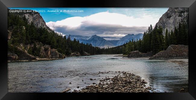 Serenity of Bow River Framed Print by Ron Ella