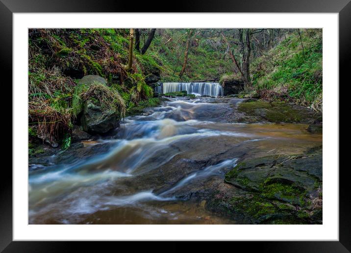 Torrential Cascade Framed Mounted Print by Ron Ella