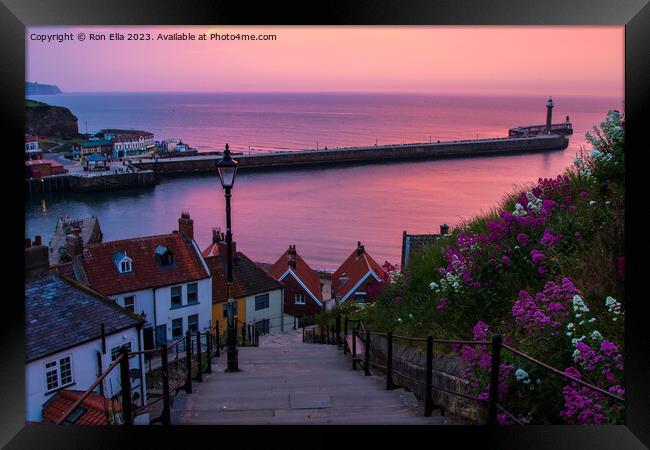 Whitby by the sea Framed Print by Ron Ella